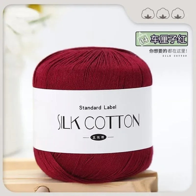 50G/Pc Silk Lace Cotton Milk Crochet Yarn Baby Hand-Knitted Warm Soft Knitting Thread for Hand Knitting Supplies Cross Stitch