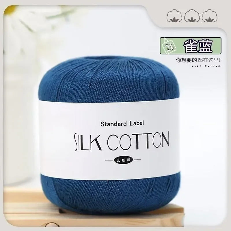 50G/Pc Silk Lace Cotton Milk Crochet Yarn Baby Hand-Knitted Warm Soft Knitting Thread for Hand Knitting Supplies Cross Stitch
