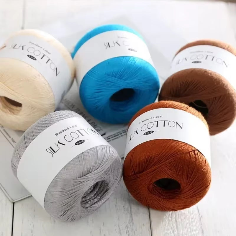 50G/Pc Silk Lace Cotton Milk Crochet Yarn Baby Hand-Knitted Warm Soft Knitting Thread for Hand Knitting Supplies Cross Stitch