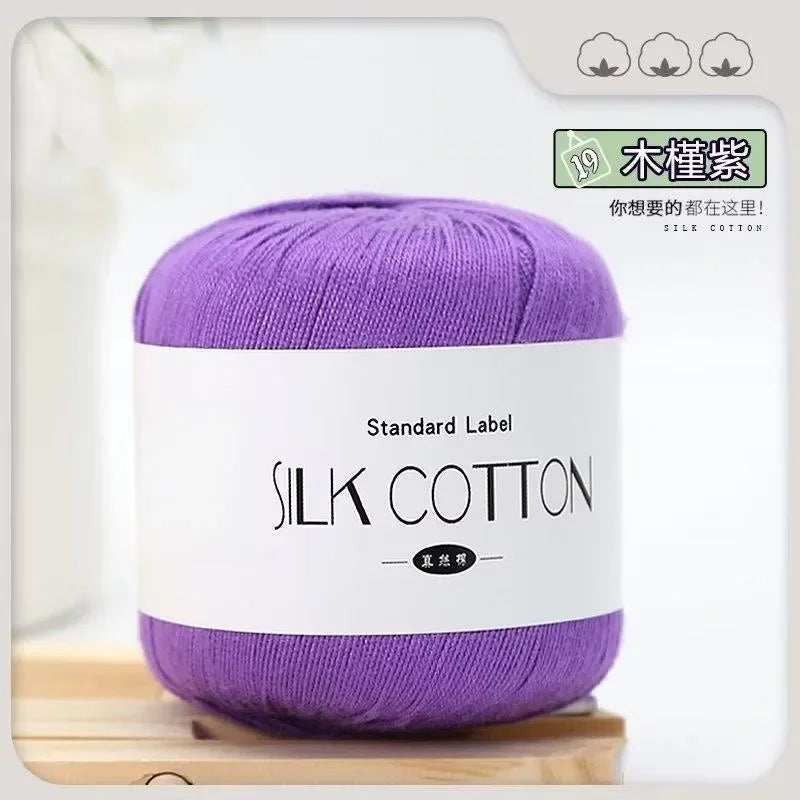 50G/Pc Silk Lace Cotton Milk Crochet Yarn Baby Hand-Knitted Warm Soft Knitting Thread for Hand Knitting Supplies Cross Stitch