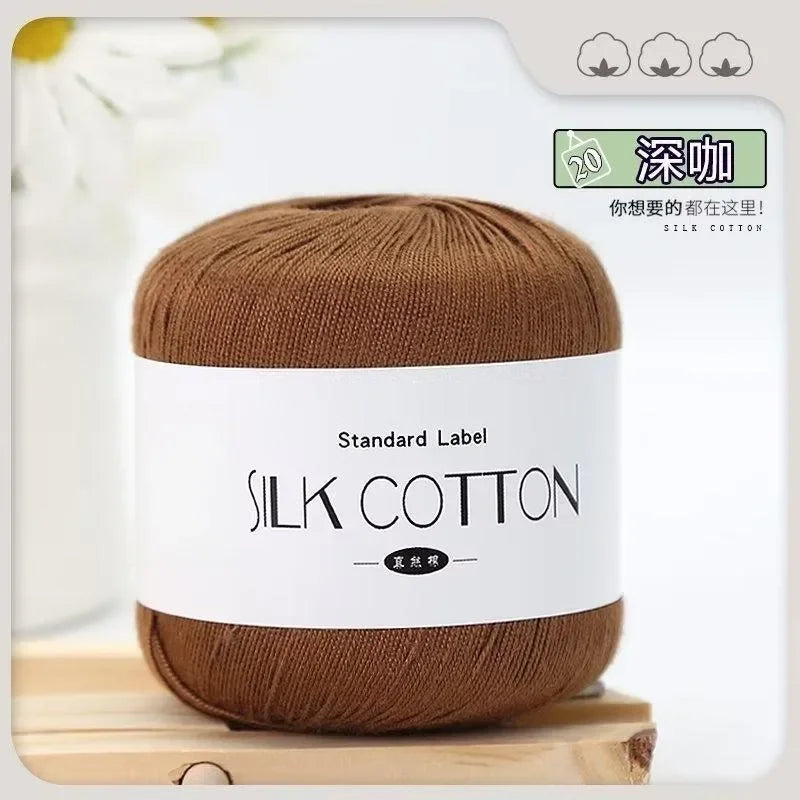 50G/Pc Silk Lace Cotton Milk Crochet Yarn Baby Hand-Knitted Warm Soft Knitting Thread for Hand Knitting Supplies Cross Stitch