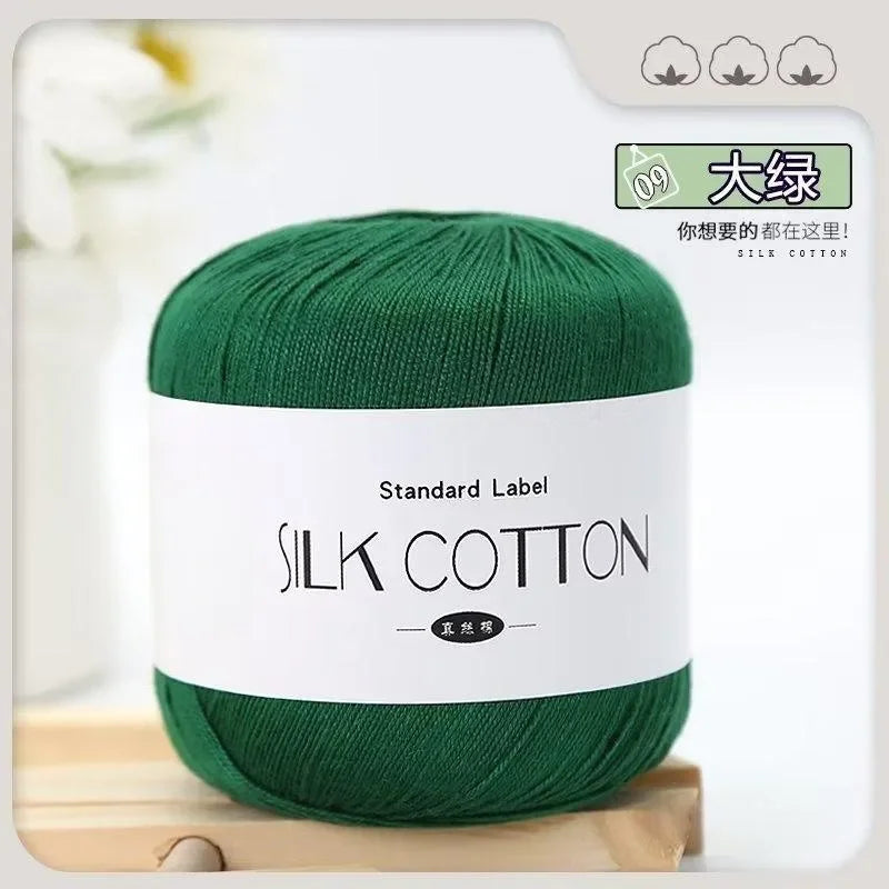 50G/Pc Silk Lace Cotton Milk Crochet Yarn Baby Hand-Knitted Warm Soft Knitting Thread for Hand Knitting Supplies Cross Stitch