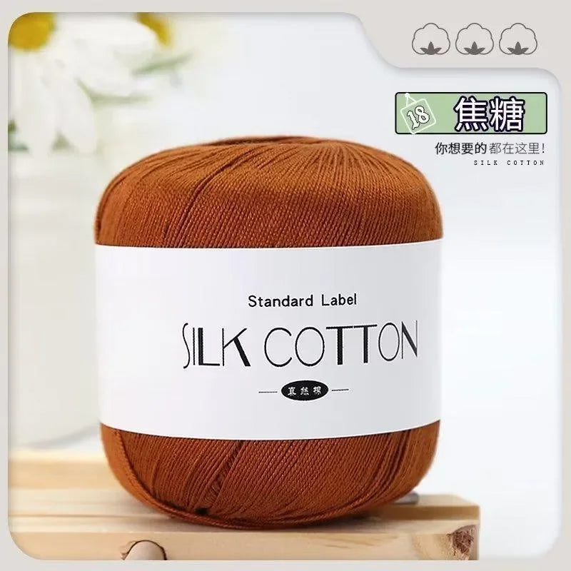 50G/Pc Silk Lace Cotton Milk Crochet Yarn Baby Hand-Knitted Warm Soft Knitting Thread for Hand Knitting Supplies Cross Stitch