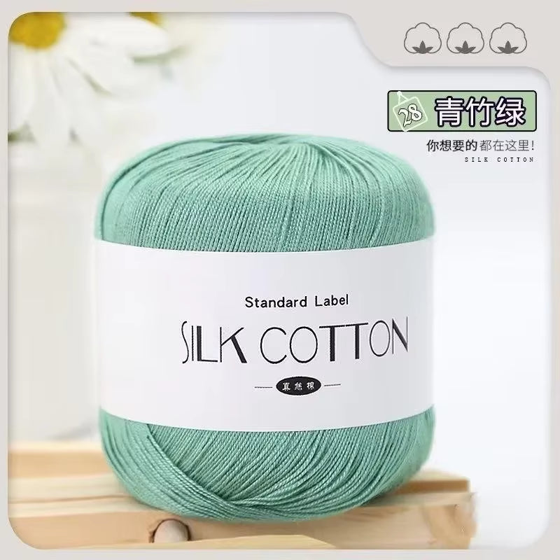 50G/Pc Silk Lace Cotton Milk Crochet Yarn Baby Hand-Knitted Warm Soft Knitting Thread for Hand Knitting Supplies Cross Stitch