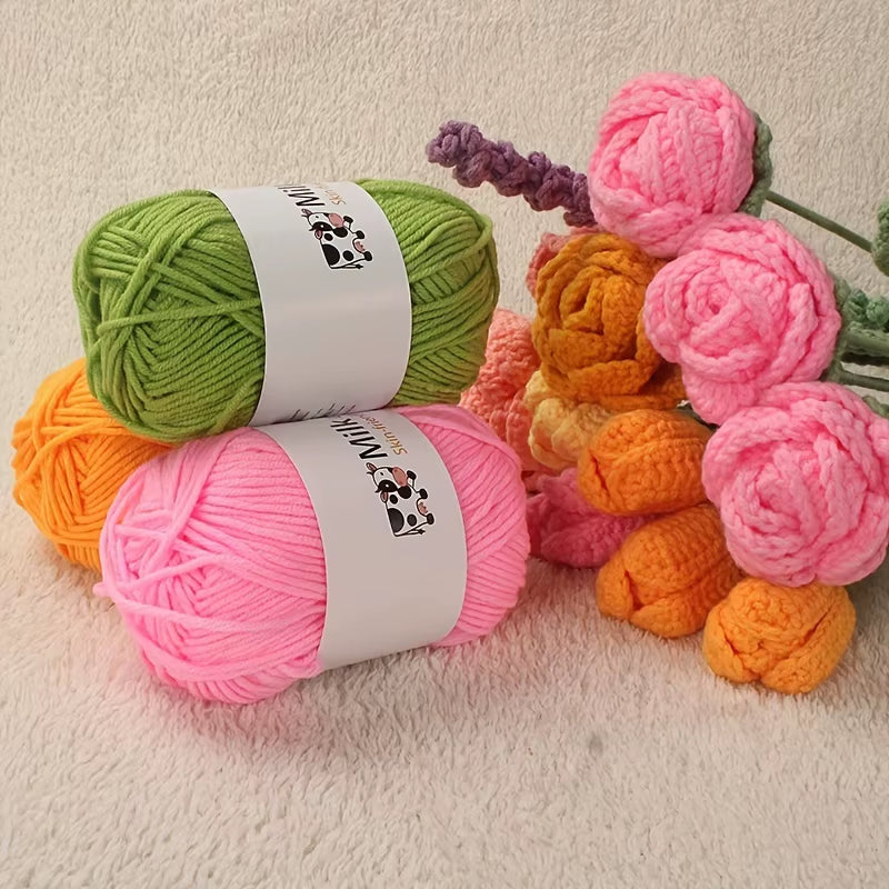 150G Milk Yarn Handmade Medium Coarse DIY Weaving Yarn Ball for Knitting Sweaters, Hats, Scarves and Other Clothing