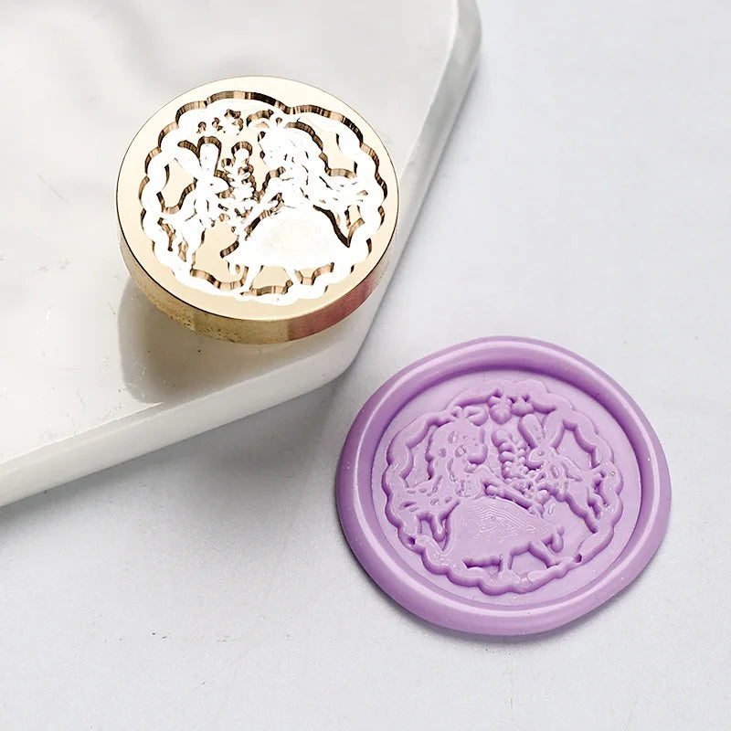 Star Sky Lotus Rose Pattern Wax Seal Stamp Retro Sealing Wax Stamp Replace Head Flowers Leaf Decorate Gift