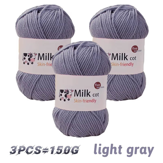 150G Milk Yarn Handmade Medium Coarse DIY Weaving Yarn Ball for Knitting Sweaters, Hats, Scarves and Other Clothing