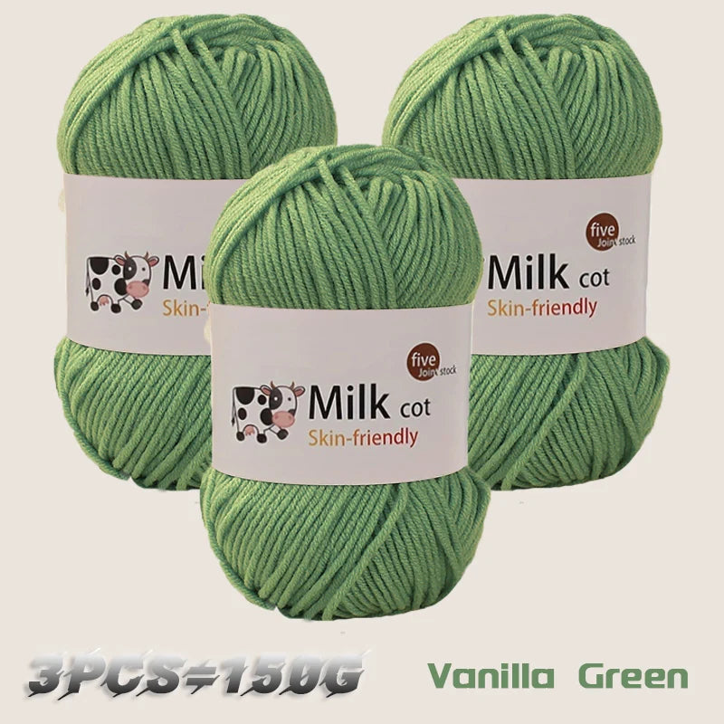 150G Milk Yarn Handmade Medium Coarse DIY Weaving Yarn Ball for Knitting Sweaters, Hats, Scarves and Other Clothing