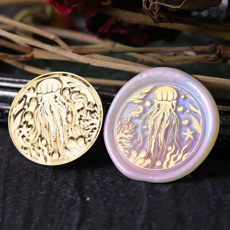 Star Sky Lotus Rose Pattern Wax Seal Stamp Retro Sealing Wax Stamp Replace Head Flowers Leaf Decorate Gift