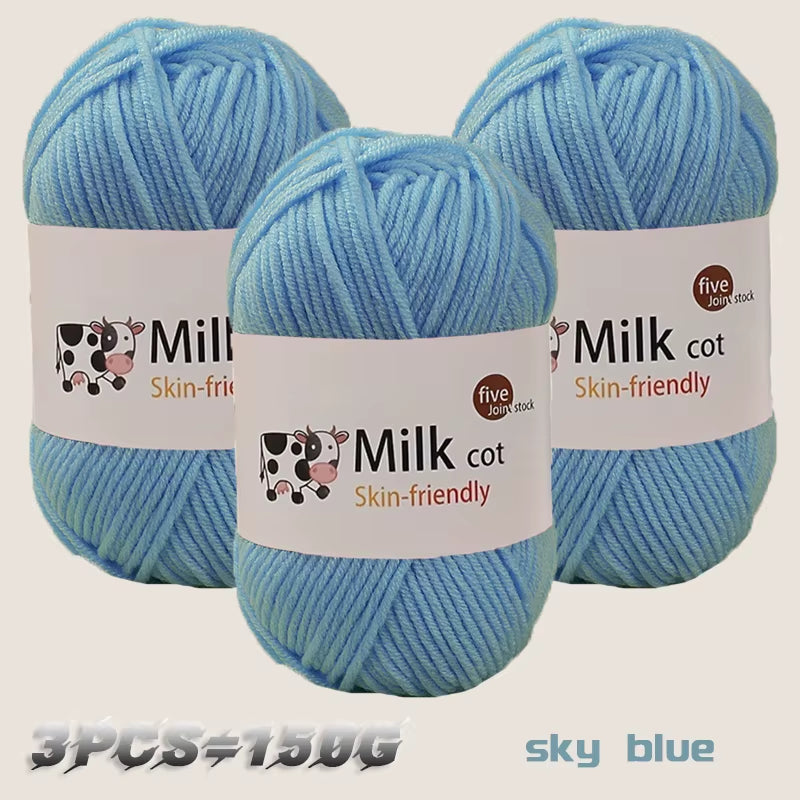150G Milk Yarn Handmade Medium Coarse DIY Weaving Yarn Ball for Knitting Sweaters, Hats, Scarves and Other Clothing