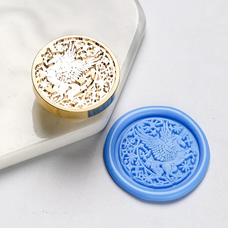 Star Sky Lotus Rose Pattern Wax Seal Stamp Retro Sealing Wax Stamp Replace Head Flowers Leaf Decorate Gift