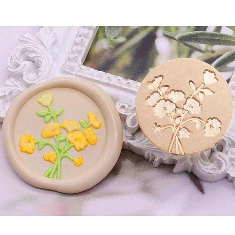 Star Sky Lotus Rose Pattern Wax Seal Stamp Retro Sealing Wax Stamp Replace Head Flowers Leaf Decorate Gift