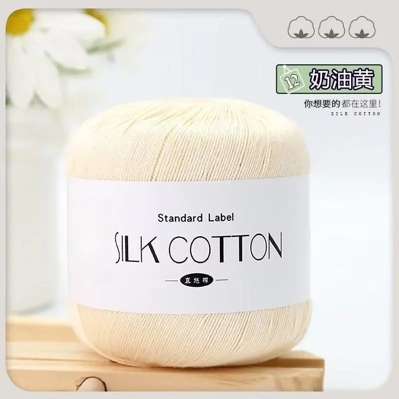 50G/Pc Silk Lace Cotton Milk Crochet Yarn Baby Hand-Knitted Warm Soft Knitting Thread for Hand Knitting Supplies Cross Stitch