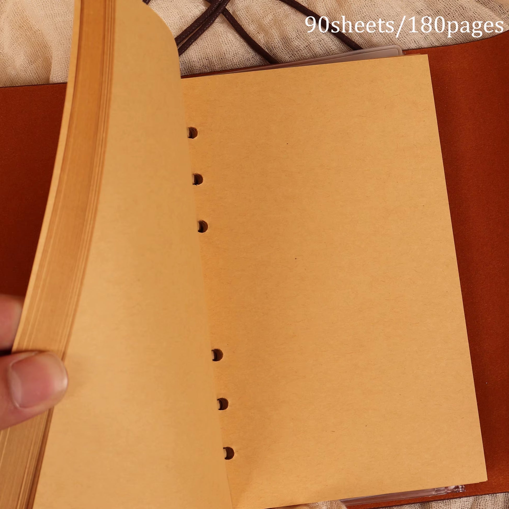 JAIIMAN Recycling Vintage Waterproof Cowhide Journal Notebook with Two Stickers,For Journal Supplies,Arts Crafts,Scrapbooking