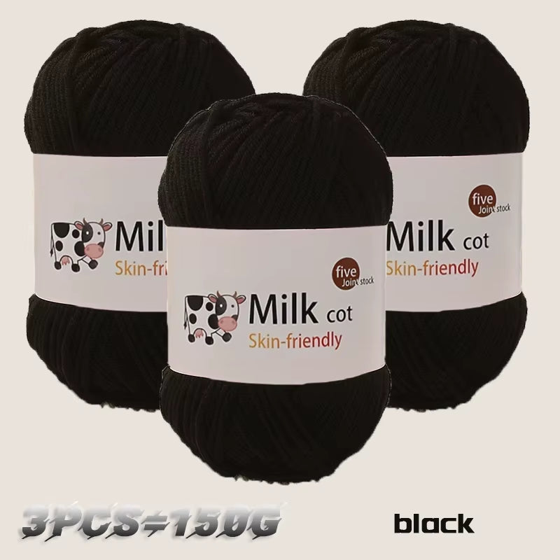 150G Milk Yarn Handmade Medium Coarse DIY Weaving Yarn Ball for Knitting Sweaters, Hats, Scarves and Other Clothing