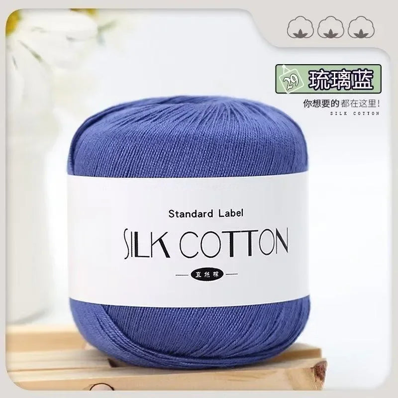 50G/Pc Silk Lace Cotton Milk Crochet Yarn Baby Hand-Knitted Warm Soft Knitting Thread for Hand Knitting Supplies Cross Stitch