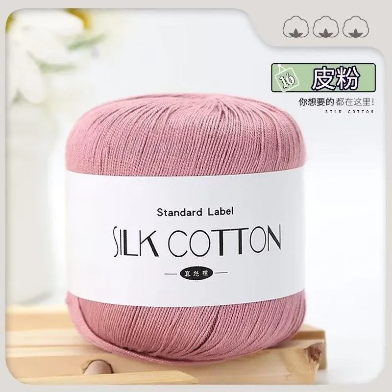 50G/Pc Silk Lace Cotton Milk Crochet Yarn Baby Hand-Knitted Warm Soft Knitting Thread for Hand Knitting Supplies Cross Stitch