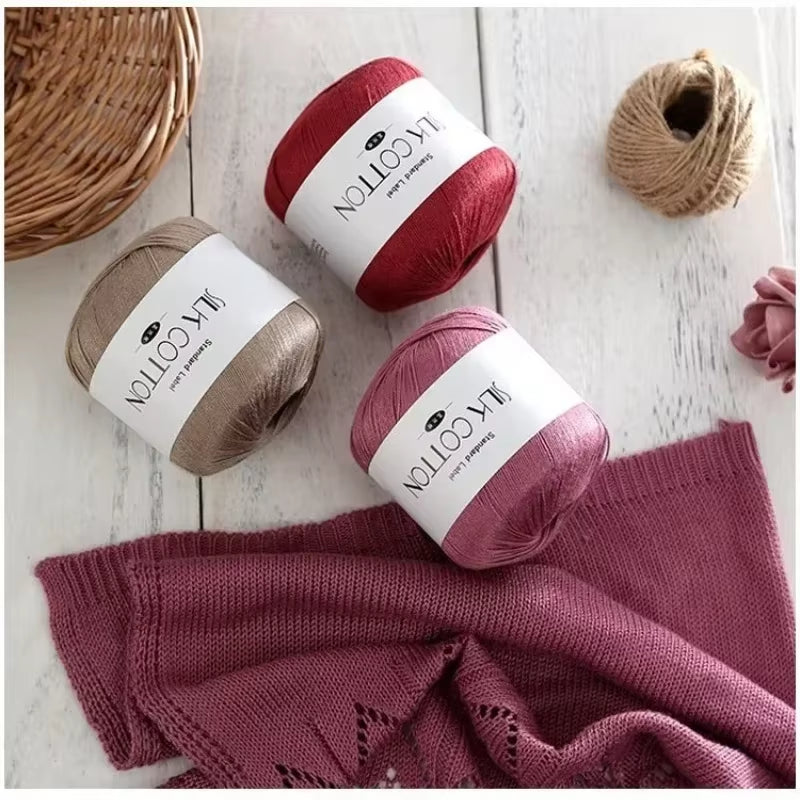 50G/Pc Silk Lace Cotton Milk Crochet Yarn Baby Hand-Knitted Warm Soft Knitting Thread for Hand Knitting Supplies Cross Stitch