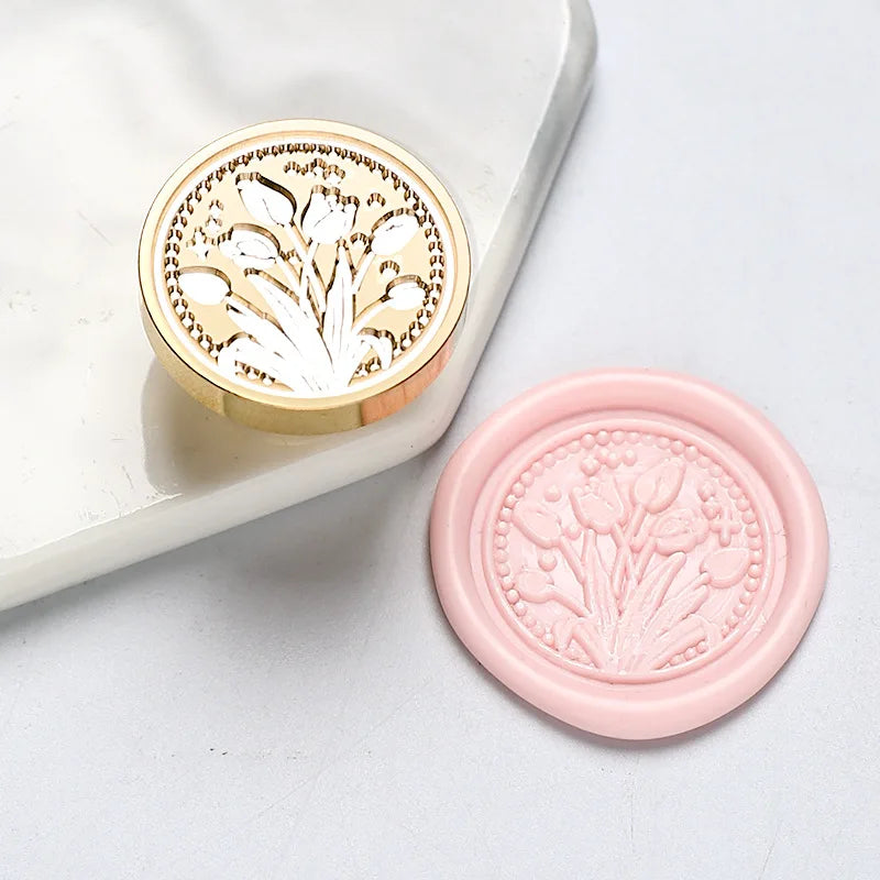Star Sky Lotus Rose Pattern Wax Seal Stamp Retro Sealing Wax Stamp Replace Head Flowers Leaf Decorate Gift