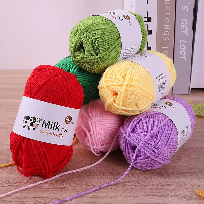 150G Milk Yarn Handmade Medium Coarse DIY Weaving Yarn Ball for Knitting Sweaters, Hats, Scarves and Other Clothing
