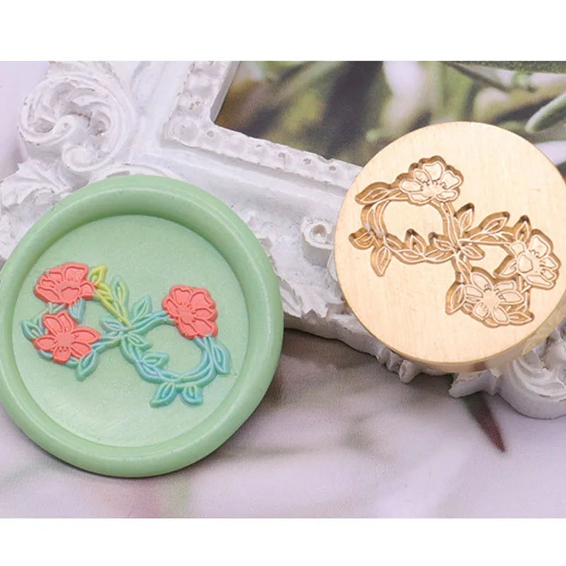 Star Sky Lotus Rose Pattern Wax Seal Stamp Retro Sealing Wax Stamp Replace Head Flowers Leaf Decorate Gift