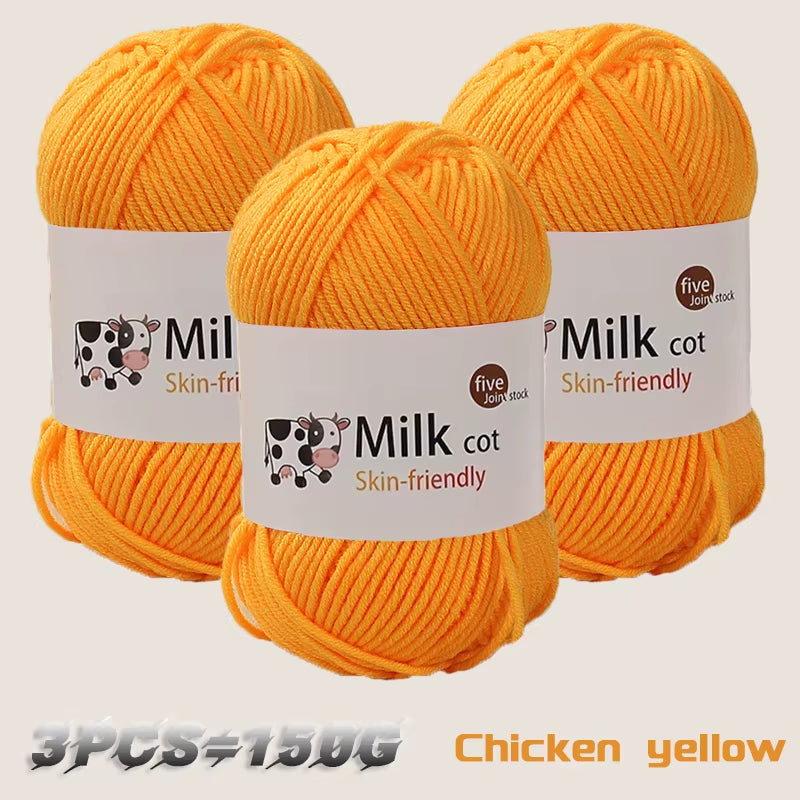150G Milk Yarn Handmade Medium Coarse DIY Weaving Yarn Ball for Knitting Sweaters, Hats, Scarves and Other Clothing