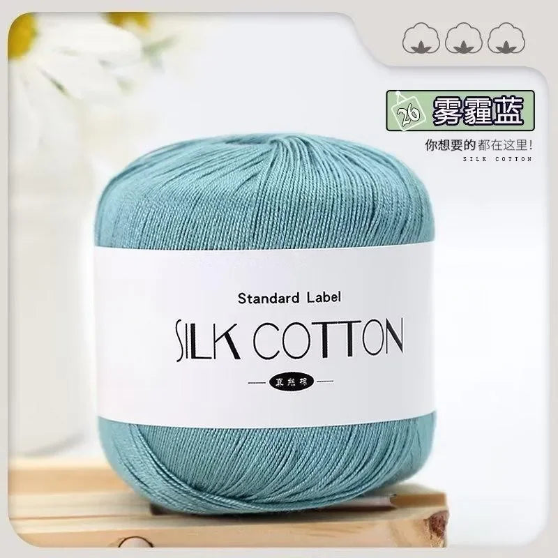 50G/Pc Silk Lace Cotton Milk Crochet Yarn Baby Hand-Knitted Warm Soft Knitting Thread for Hand Knitting Supplies Cross Stitch