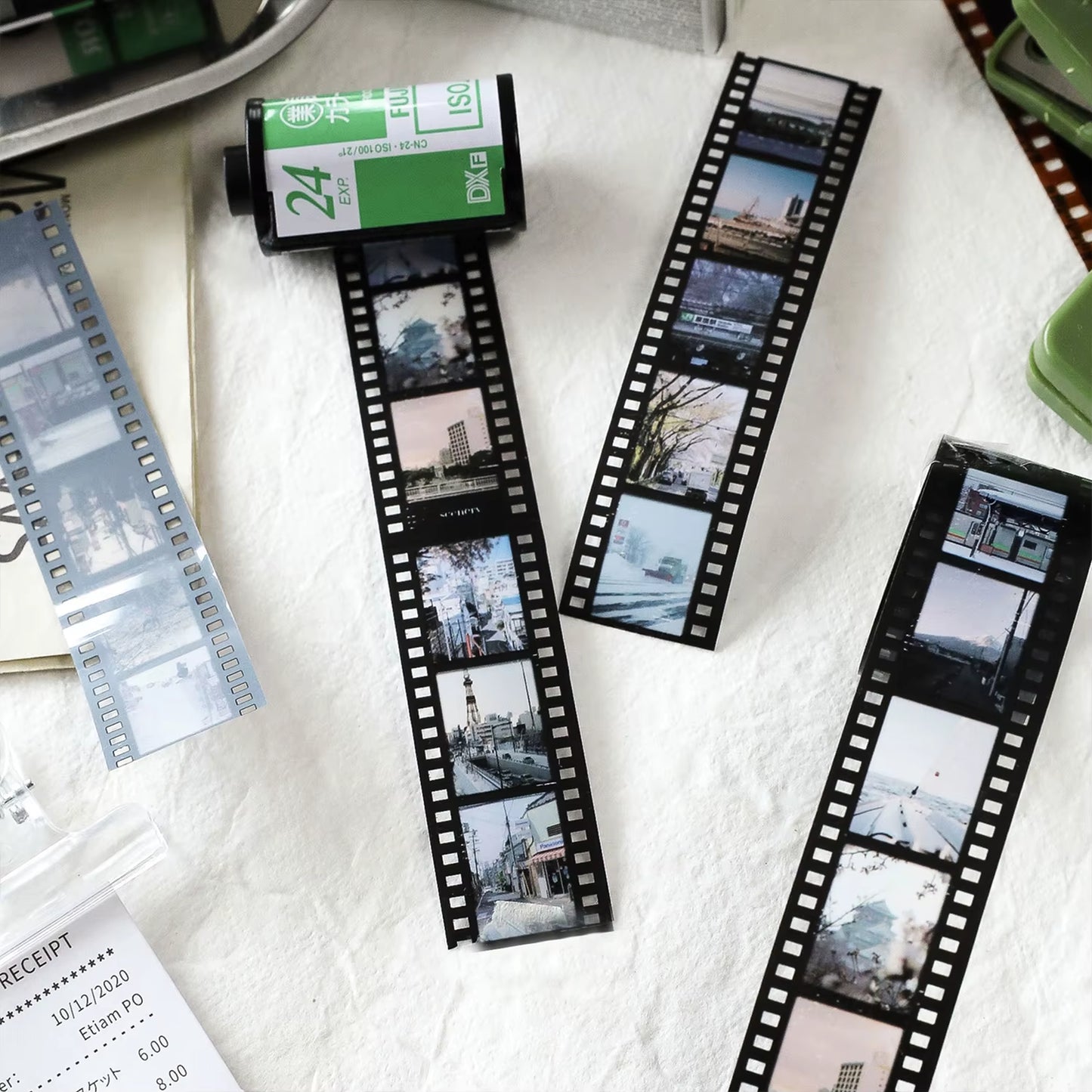 Journamm 25Mm*2M Retro Film Theme PET Tapes DIY Scrapbooking Collage Stationery Decor Journalling Materials Ins Adhesive Tapes