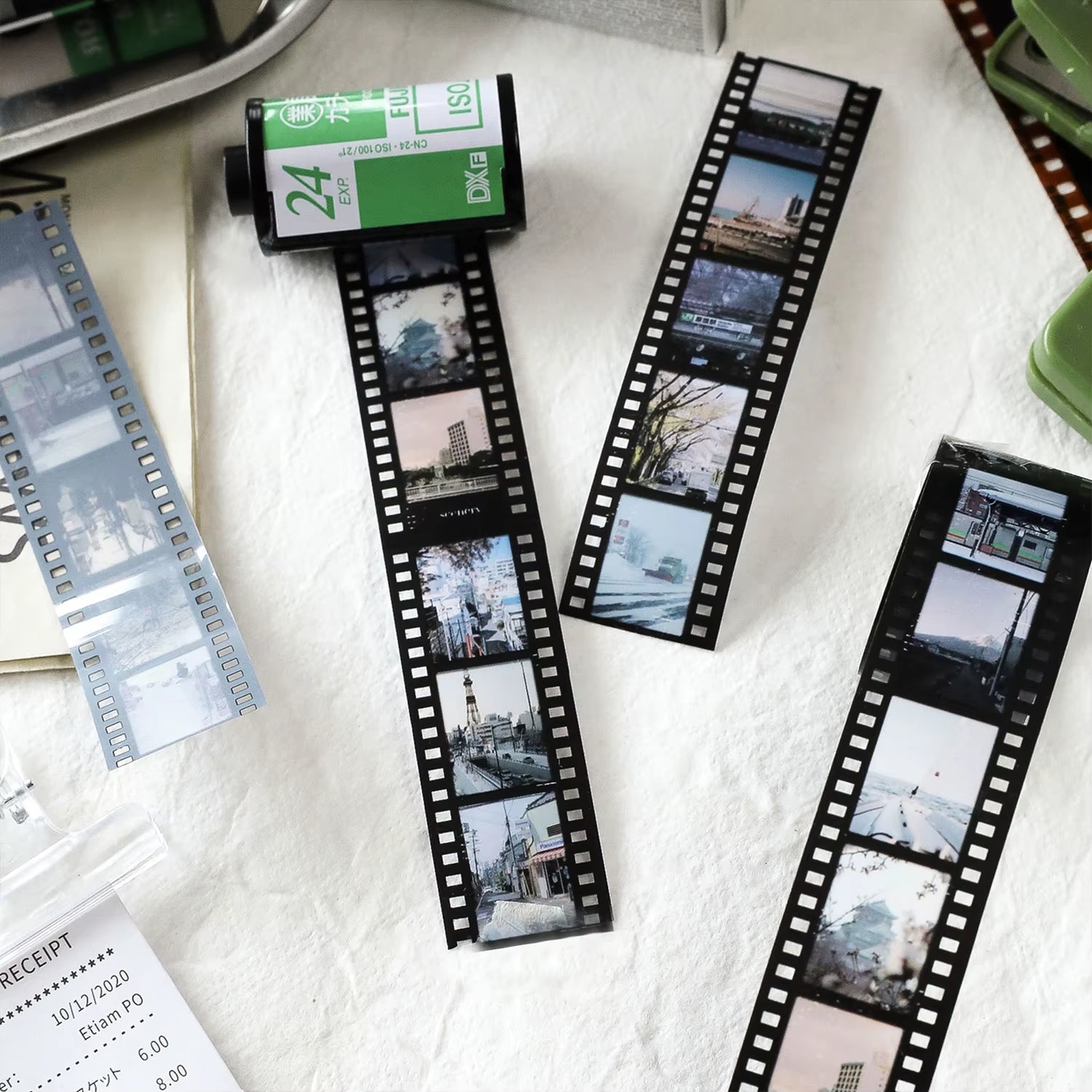 Journamm 25Mm*2M Retro Film Theme PET Tapes DIY Scrapbooking Collage Stationery Decor Journalling Materials Ins Adhesive Tapes