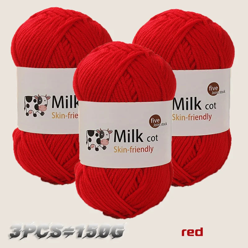 150G Milk Yarn Handmade Medium Coarse DIY Weaving Yarn Ball for Knitting Sweaters, Hats, Scarves and Other Clothing