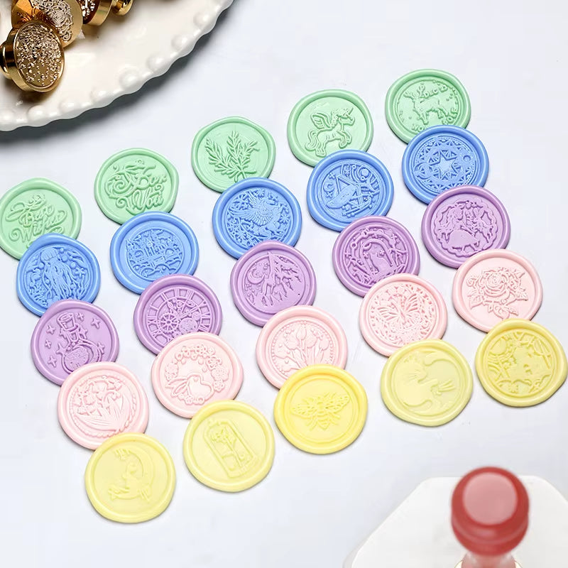 Star Sky Lotus Rose Pattern Wax Seal Stamp Retro Sealing Wax Stamp Replace Head Flowers Leaf Decorate Gift