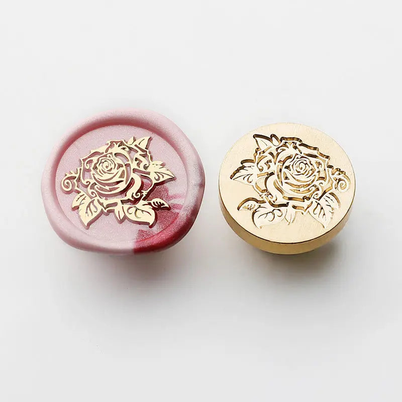 Star Sky Lotus Rose Pattern Wax Seal Stamp Retro Sealing Wax Stamp Replace Head Flowers Leaf Decorate Gift