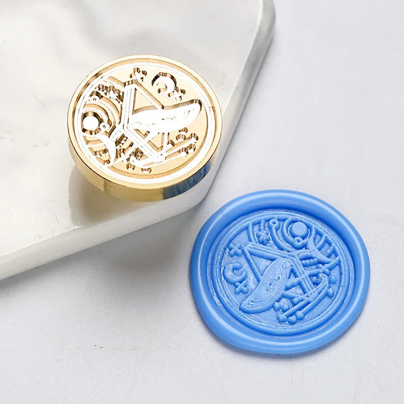Star Sky Lotus Rose Pattern Wax Seal Stamp Retro Sealing Wax Stamp Replace Head Flowers Leaf Decorate Gift