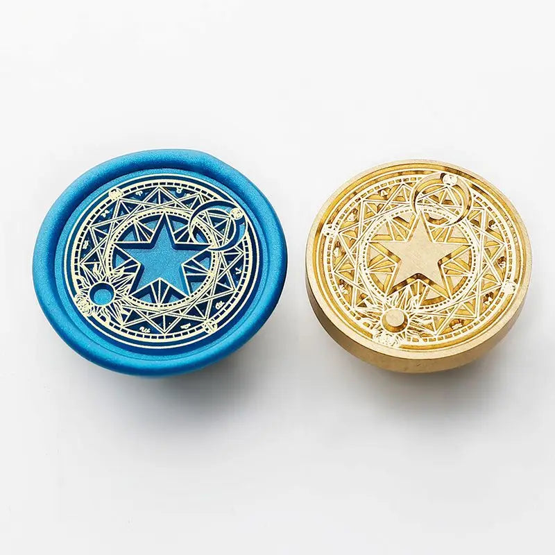 Star Sky Lotus Rose Pattern Wax Seal Stamp Retro Sealing Wax Stamp Replace Head Flowers Leaf Decorate Gift