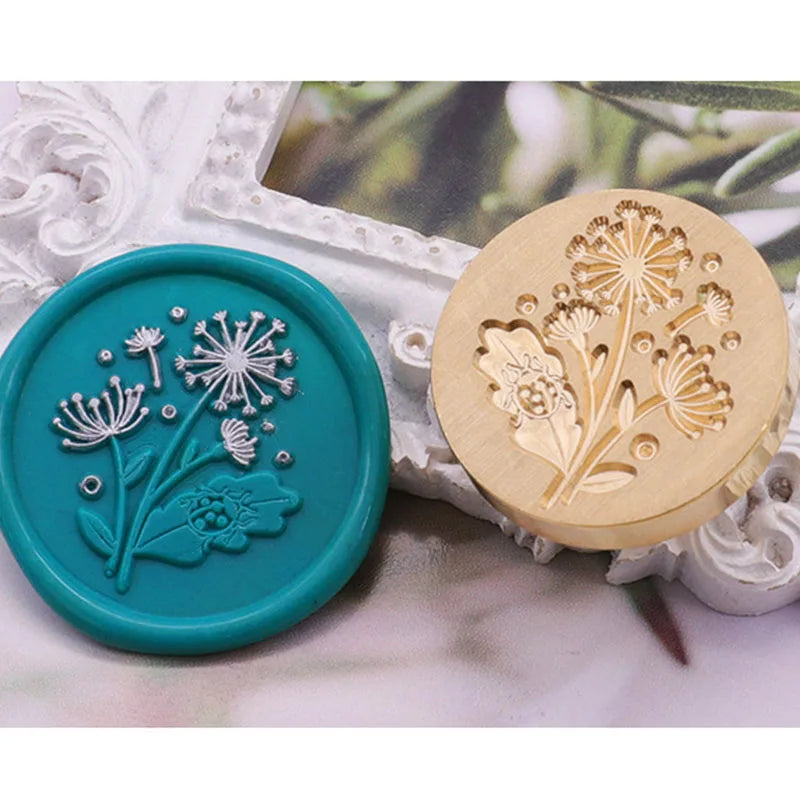 Star Sky Lotus Rose Pattern Wax Seal Stamp Retro Sealing Wax Stamp Replace Head Flowers Leaf Decorate Gift