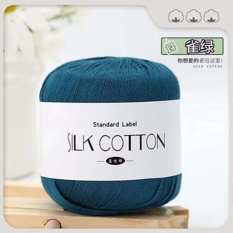 50G/Pc Silk Lace Cotton Milk Crochet Yarn Baby Hand-Knitted Warm Soft Knitting Thread for Hand Knitting Supplies Cross Stitch