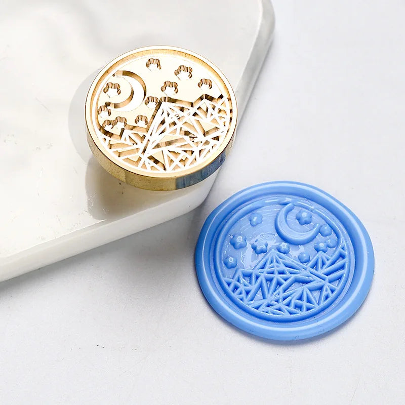 Star Sky Lotus Rose Pattern Wax Seal Stamp Retro Sealing Wax Stamp Replace Head Flowers Leaf Decorate Gift