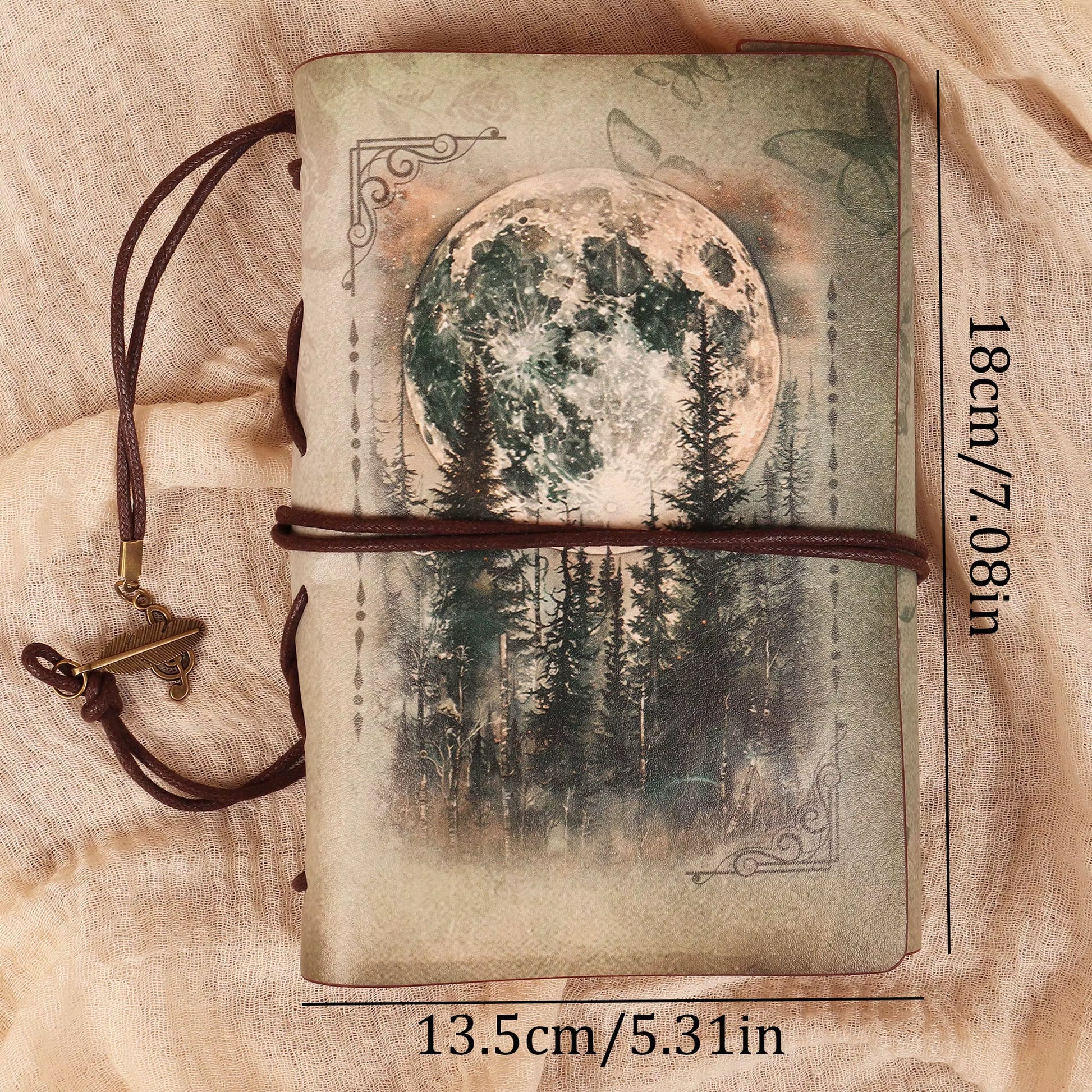 JAIIMAN Recycling Vintage Waterproof Cowhide Journal Notebook with Two Stickers,For Journal Supplies,Arts Crafts,Scrapbooking