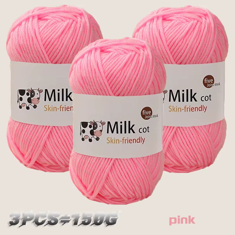 150G Milk Yarn Handmade Medium Coarse DIY Weaving Yarn Ball for Knitting Sweaters, Hats, Scarves and Other Clothing