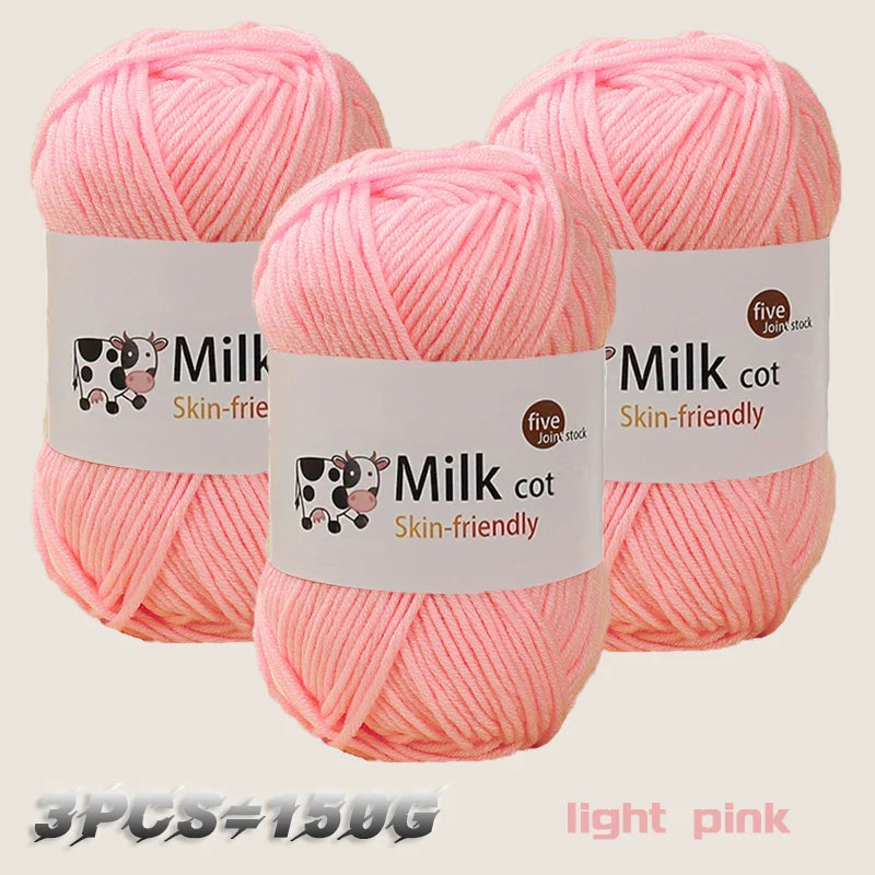 150G Milk Yarn Handmade Medium Coarse DIY Weaving Yarn Ball for Knitting Sweaters, Hats, Scarves and Other Clothing