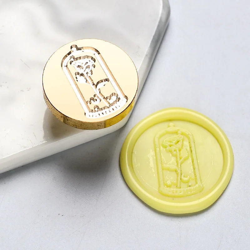 Star Sky Lotus Rose Pattern Wax Seal Stamp Retro Sealing Wax Stamp Replace Head Flowers Leaf Decorate Gift