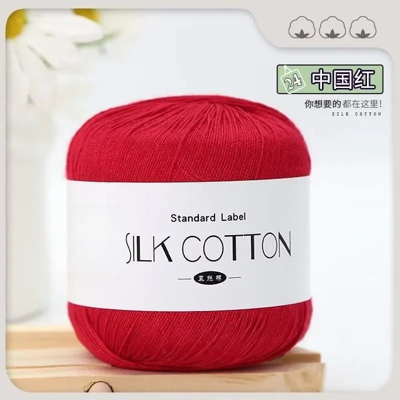 50G/Pc Silk Lace Cotton Milk Crochet Yarn Baby Hand-Knitted Warm Soft Knitting Thread for Hand Knitting Supplies Cross Stitch