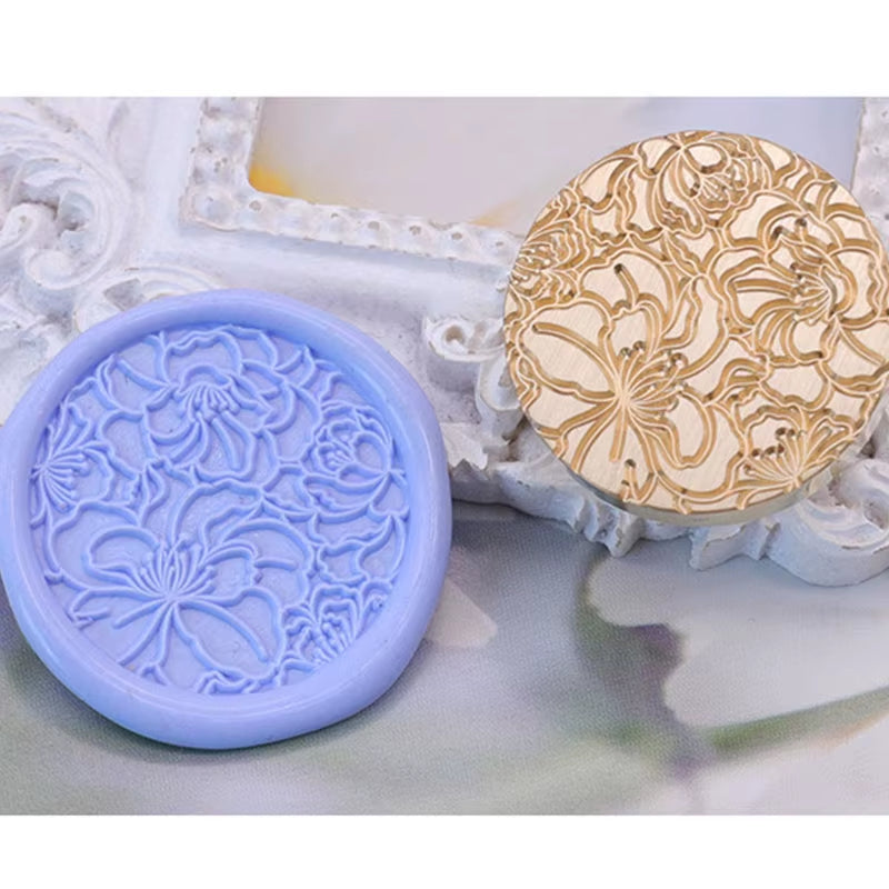 Star Sky Lotus Rose Pattern Wax Seal Stamp Retro Sealing Wax Stamp Replace Head Flowers Leaf Decorate Gift