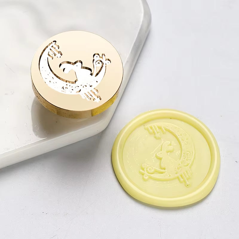 Star Sky Lotus Rose Pattern Wax Seal Stamp Retro Sealing Wax Stamp Replace Head Flowers Leaf Decorate Gift