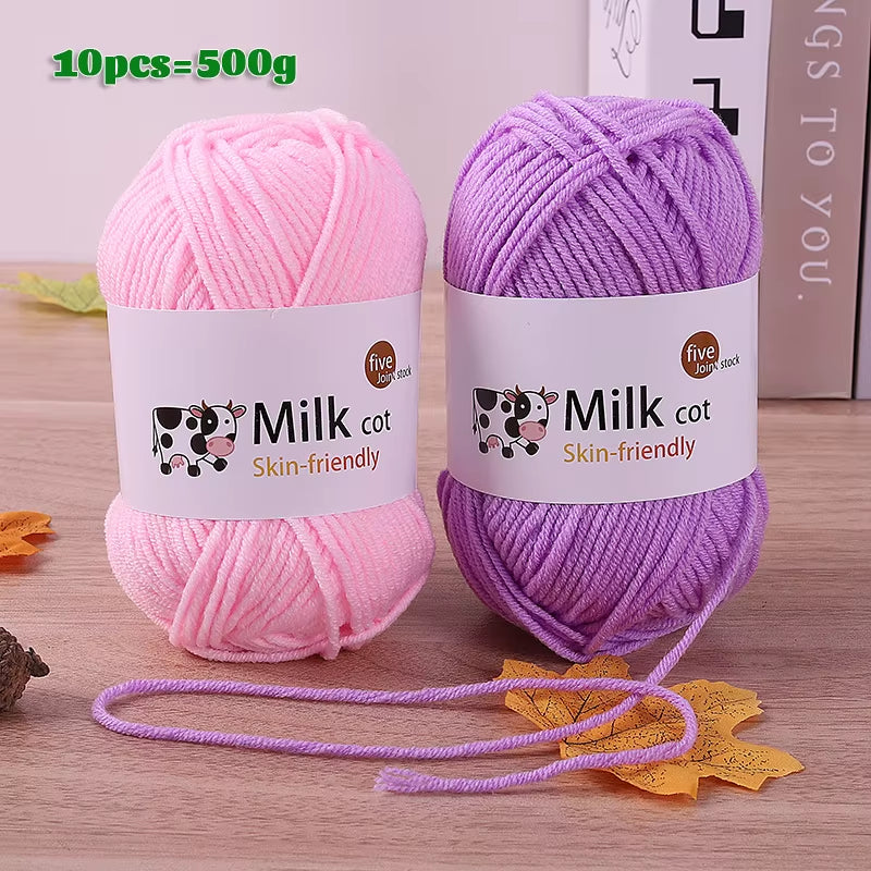 150G Milk Yarn Handmade Medium Coarse DIY Weaving Yarn Ball for Knitting Sweaters, Hats, Scarves and Other Clothing