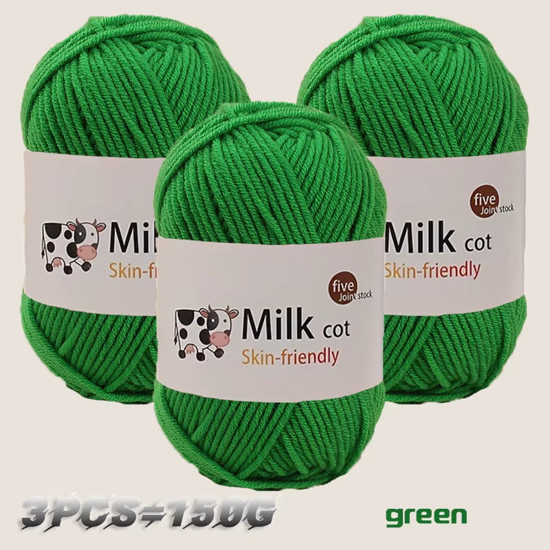 150G Milk Yarn Handmade Medium Coarse DIY Weaving Yarn Ball for Knitting Sweaters, Hats, Scarves and Other Clothing