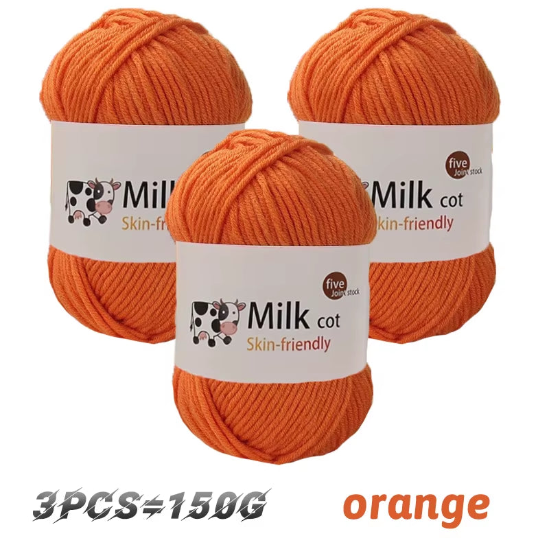 150G Milk Yarn Handmade Medium Coarse DIY Weaving Yarn Ball for Knitting Sweaters, Hats, Scarves and Other Clothing