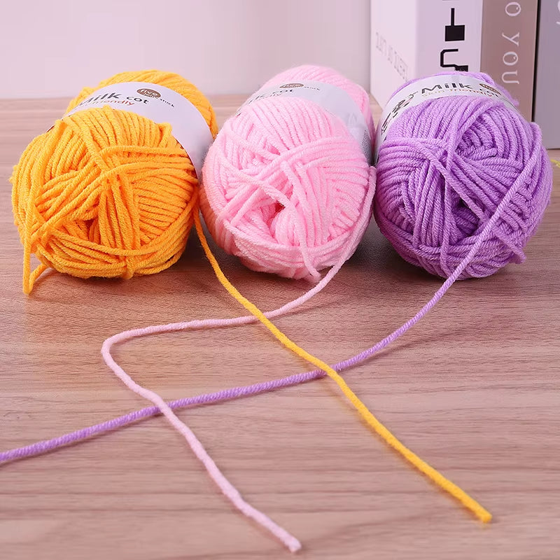 150G Milk Yarn Handmade Medium Coarse DIY Weaving Yarn Ball for Knitting Sweaters, Hats, Scarves and Other Clothing