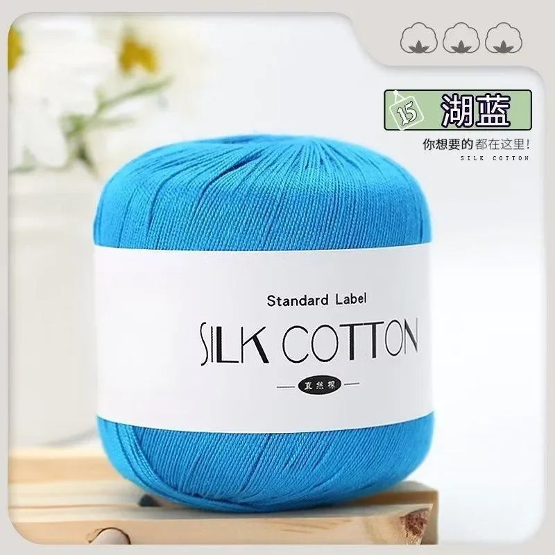 50G/Pc Silk Lace Cotton Milk Crochet Yarn Baby Hand-Knitted Warm Soft Knitting Thread for Hand Knitting Supplies Cross Stitch