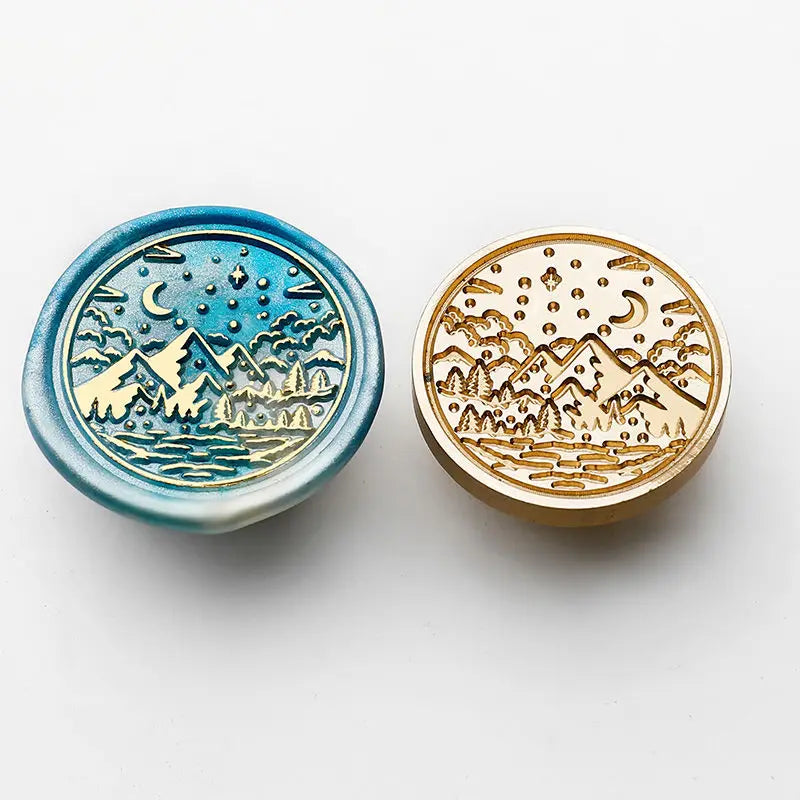 Star Sky Lotus Rose Pattern Wax Seal Stamp Retro Sealing Wax Stamp Replace Head Flowers Leaf Decorate Gift
